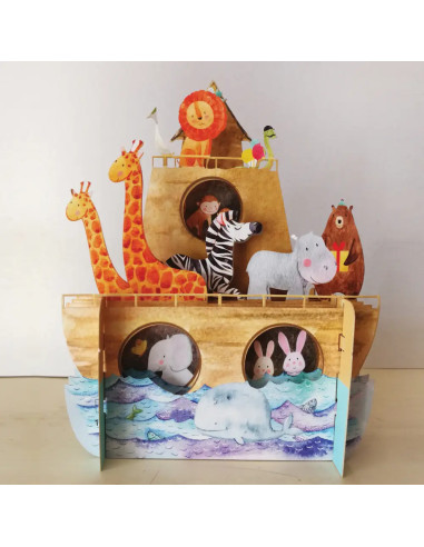 Tarjeta infantil pop-up "Arca de Noé"