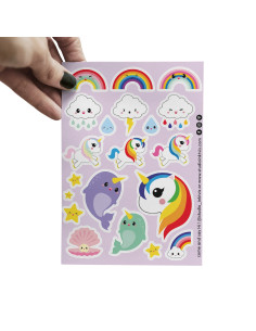 Hoja de pegatinas de vinilo "Unicornios"