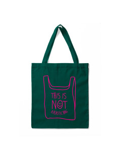 Tote bag verde "Not a plastic bag"