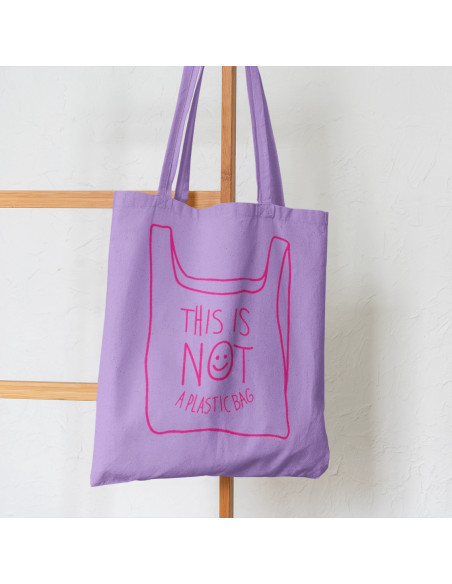 Tote bag lila "Not a plastic bag"