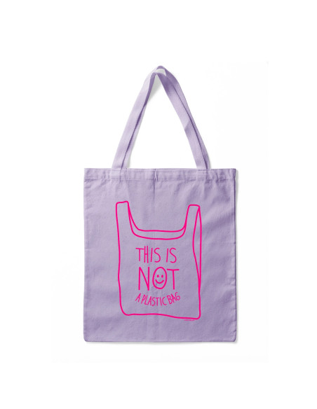 Tote bag lila "Not a plastic bag"
