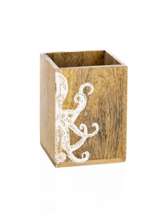 Portalápices de madera "Pulpo"