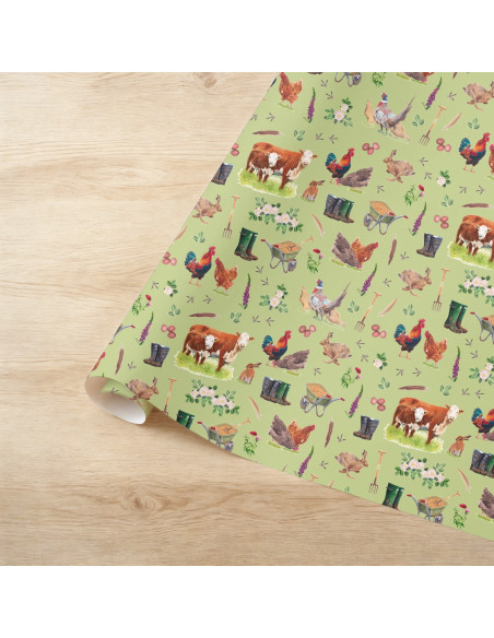 Papel de regalo "Vida en la granja"