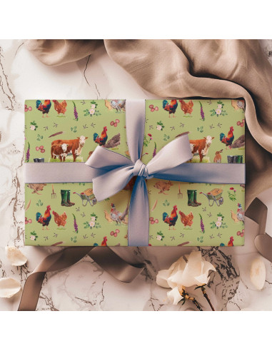 Papel de regalo "Vida en la granja"