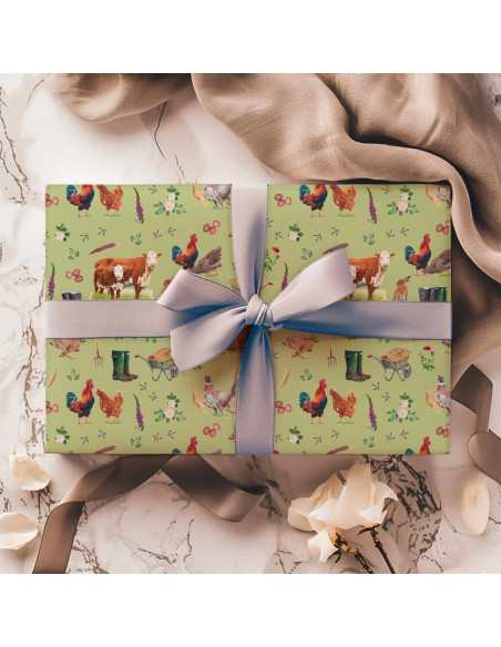 Papel de regalo "Vida en la granja"