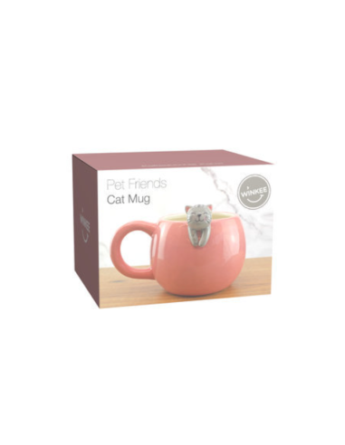 Taza de cerámica con gatito