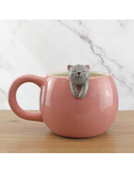 Taza de cerámica con gatito