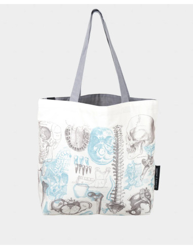 Bolso reversible de algodón reciclado "Esqueleto"