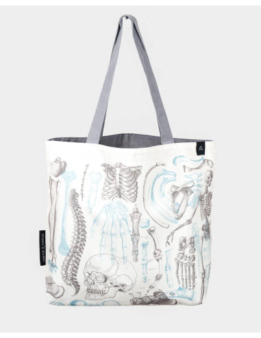 Bolso reversible de algodón reciclado "Esqueleto"