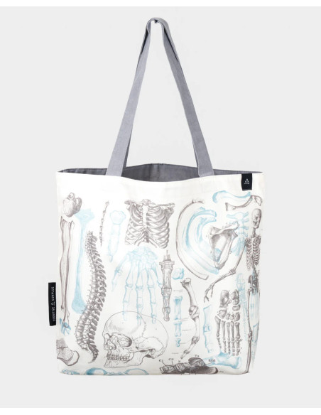 Bolso reversible de algodón reciclado "Esqueleto"