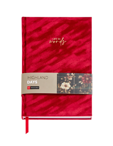 Cuaderno de terciopelo rojo "Highland Days"