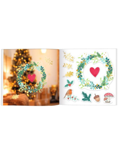 Libro de pegatinas navideñas decorativas