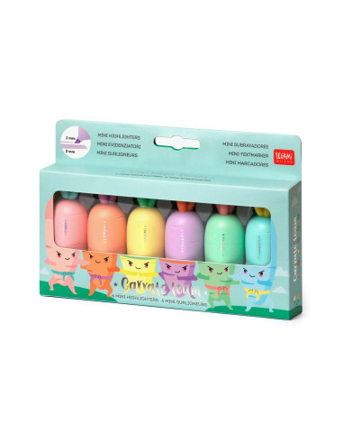 Set de 6 mini subrayadores "Carrate team"