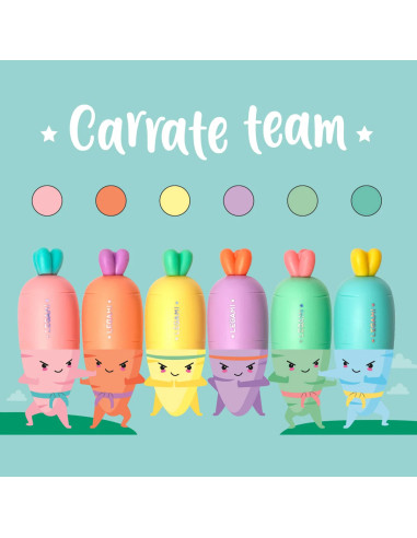 Set de 6 mini subrayadores "Carrate team"