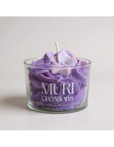 Vela artesana de soja "Caramelo de violetas"