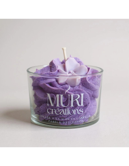 Vela artesana de soja "Caramelo de violetas"