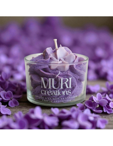 Vela artesana de soja "Caramelo de violetas"