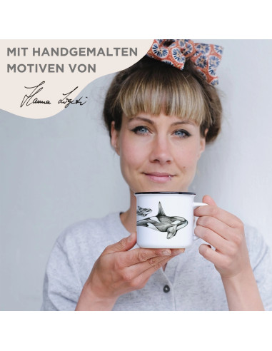 Taza de cerámica "Orcas"