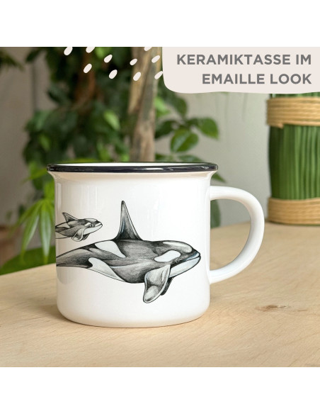 Taza de cerámica "Orcas"