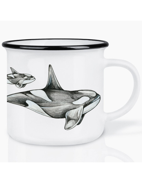 Taza de cerámica "Orcas"