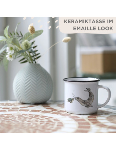 Taza de cerámica "Encuentro oceánico"