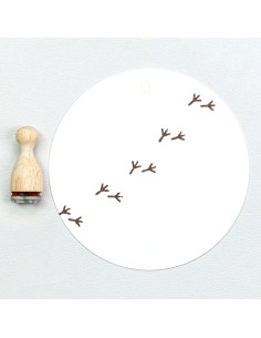 Sello de madera "Huellas de pájaro"