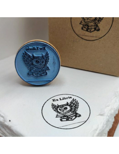 Sello Ex-libris "Búho"