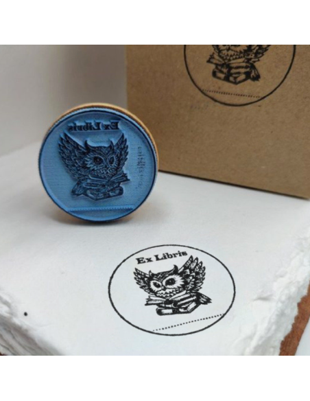 Sello Ex-libris "Búho"