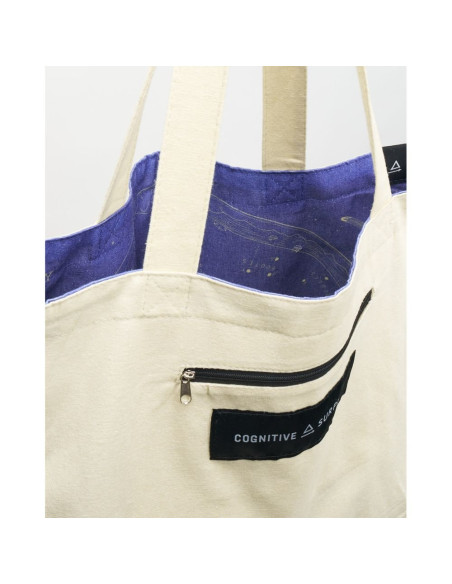 Bolso reversible de algodón reciclado "Mapa estelar"