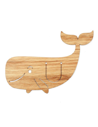 Marcapáginas de madera "Ballena"