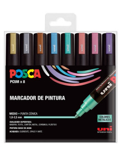 Set de 8 colores acrílicos "Metal"