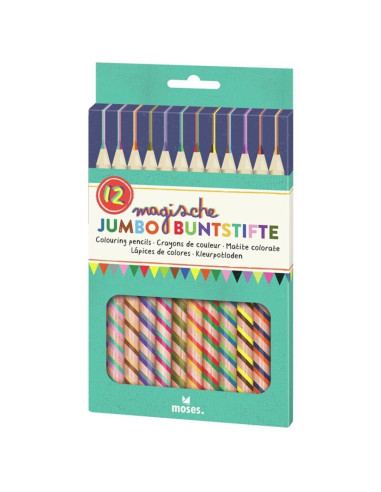 Set de 12 lápices de colores dobles "Jumbo"