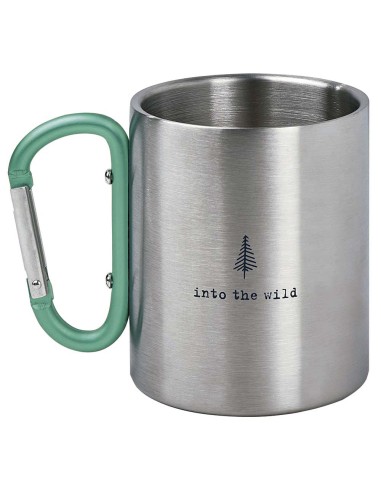 Taza de acero inoxidable con mosquetón