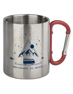 Taza de acero inoxidable con mosquetón