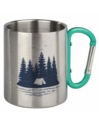 Taza de acero inoxidable con mosquetón