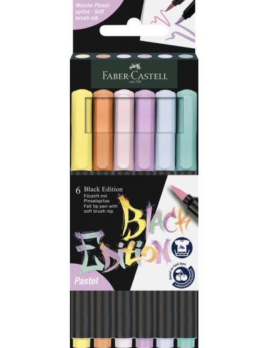 Set de 6 rotuladores pastel con punta pincel