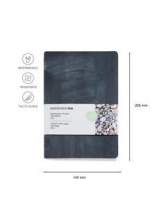 Cuaderno A5 gris de papel piedra 2