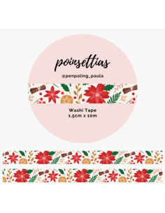 Washi tape "Poinsettias"
