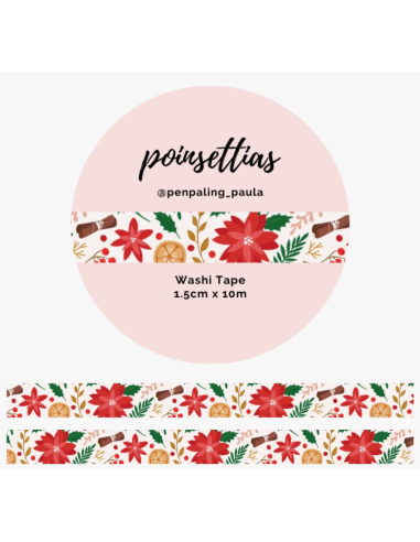 Washi tape "Poinsettias"