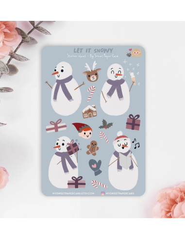 Hoja de pegatinas "Let it snowy"