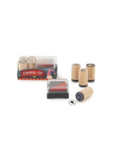 Set de sellos navideños y tinta