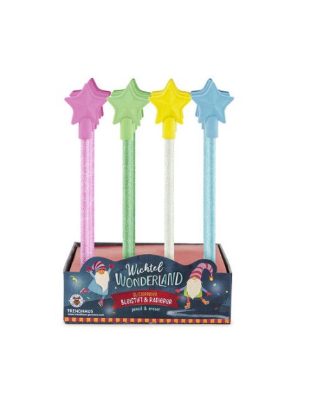 Lápiz brillante con goma de estrella