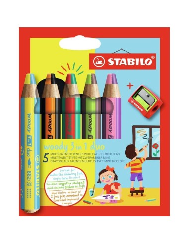 Set de 5 colores 3 en 1 bicolor "Woody"