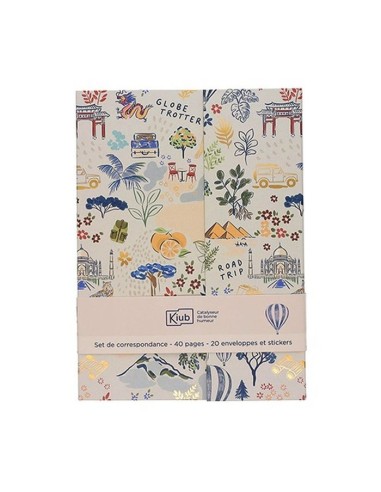 Set de escritura de cartas "Globe Trotter"