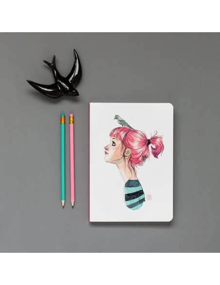 Cuaderno A5 "Pájaros en la cabeza"
