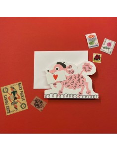 Tarjeta secreta de amor "Caniche"