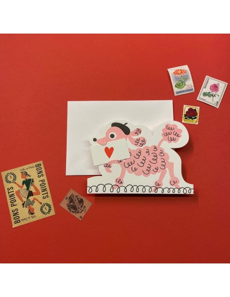 Tarjeta secreta de amor "Caniche"