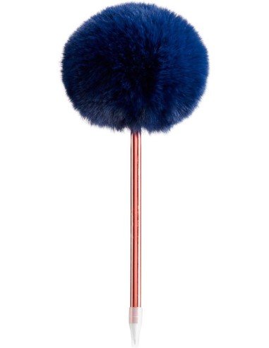 Bolígrafo con maxi pompón azul