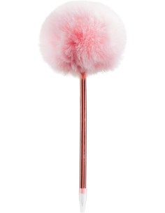 Bolígrafo con maxi pompón rosa