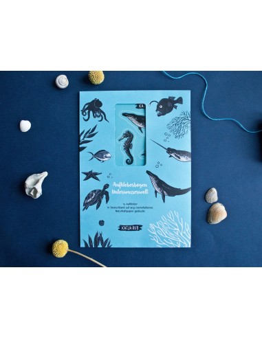 Hoja de pegatinas A5 "Animales marinos"